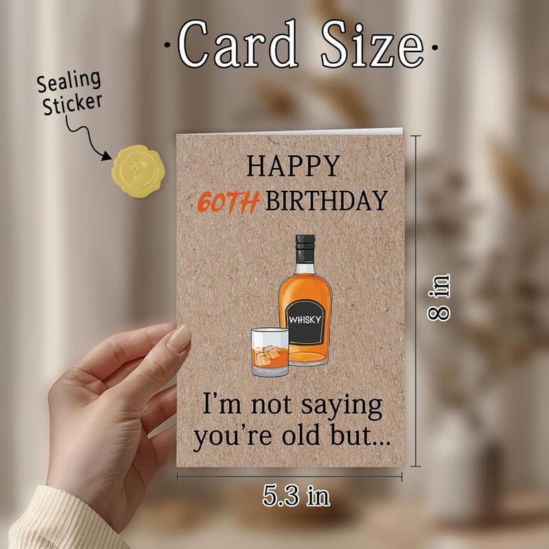 60th Birthday Card for Women & Men, Humorous Gift Idea