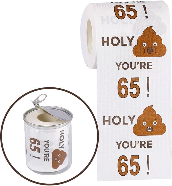 65th Birthday Funny 3-Ply Toilet Paper Gift for Him & Her