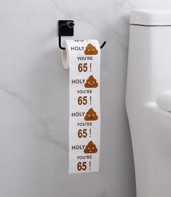 65th Birthday Funny 3-Ply Toilet Paper Gift for Him & Her