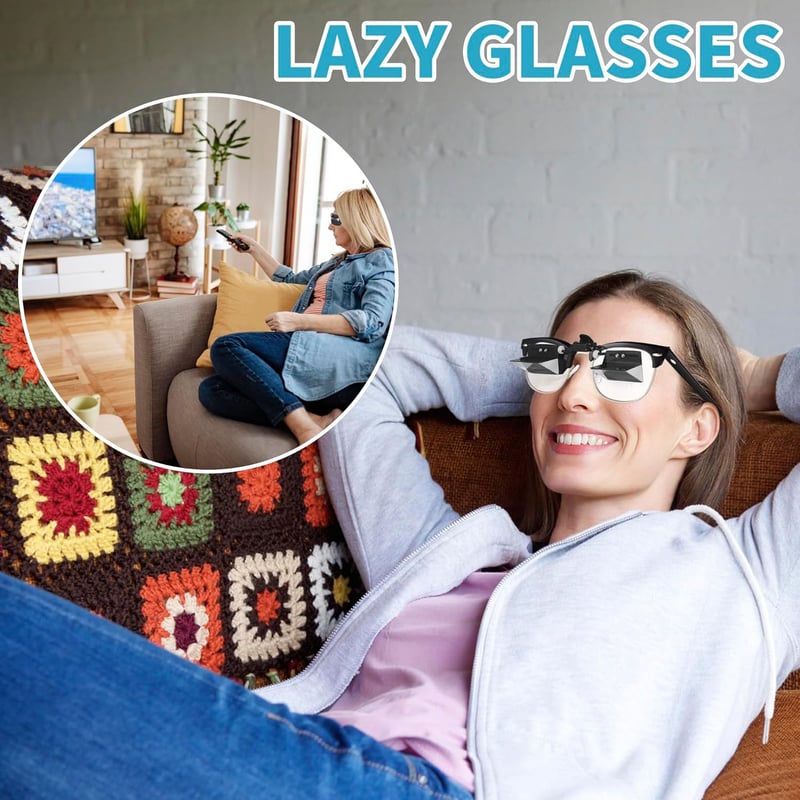 Adjustable Clip-On Glasses for Reading in Bed and Crochet