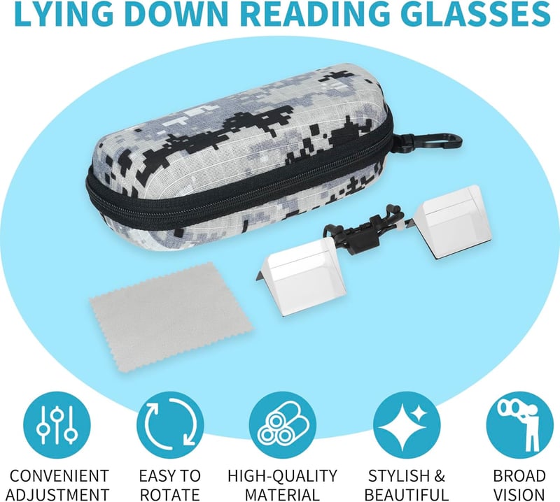 Adjustable Clip-On Glasses for Reading in Bed and Crochet