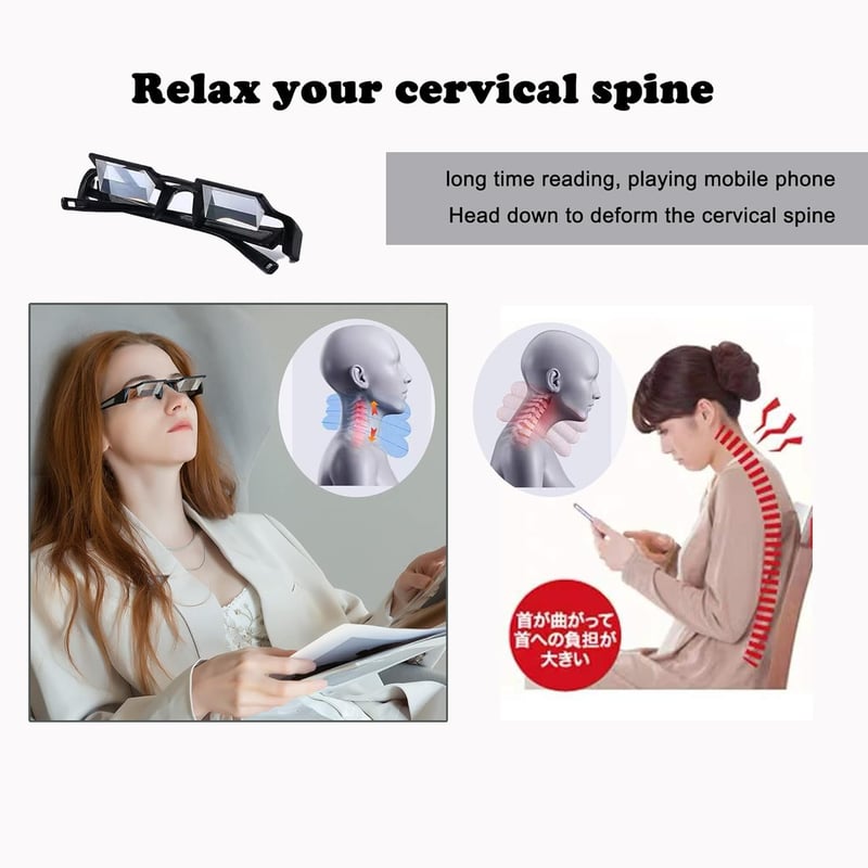 Lazy Glasses for Lying Down - 90° Angle Neck Relaxer