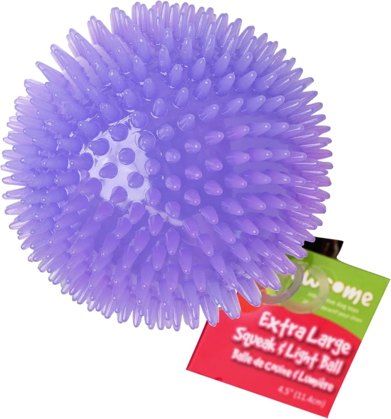 Spiky Squeak & Light Dog Toy - Promotes Dental Health