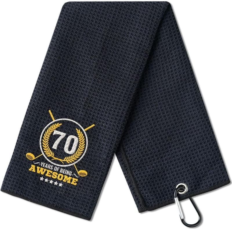 70th Birthday Golf Towels for Men – Funny Gift for Dad or Grandpa