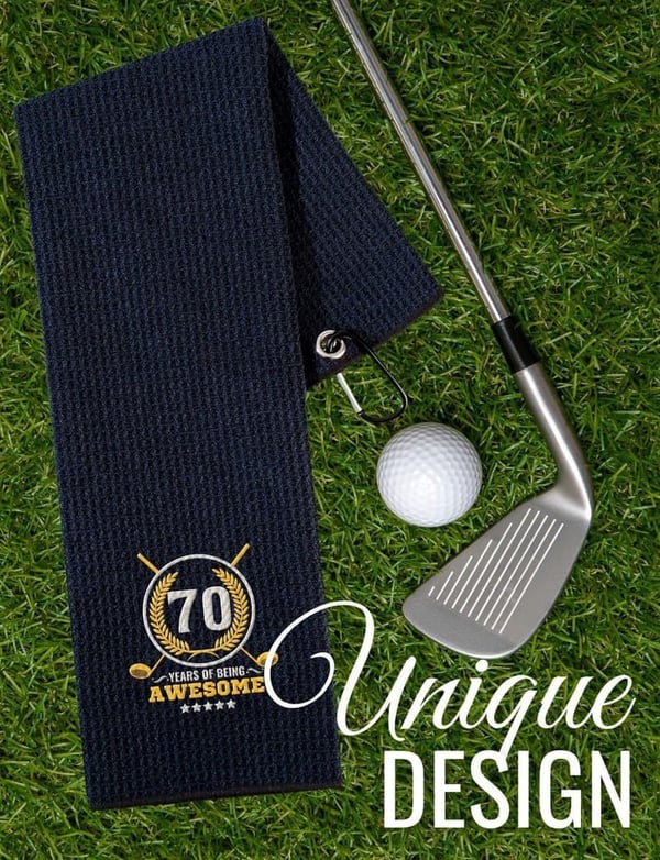 70th Birthday Golf Towels for Men – Funny Gift for Dad or Grandpa