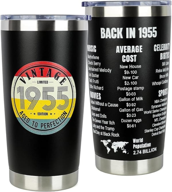 70th Birthday Stainless Steel Tumbler Gift for Him/Her