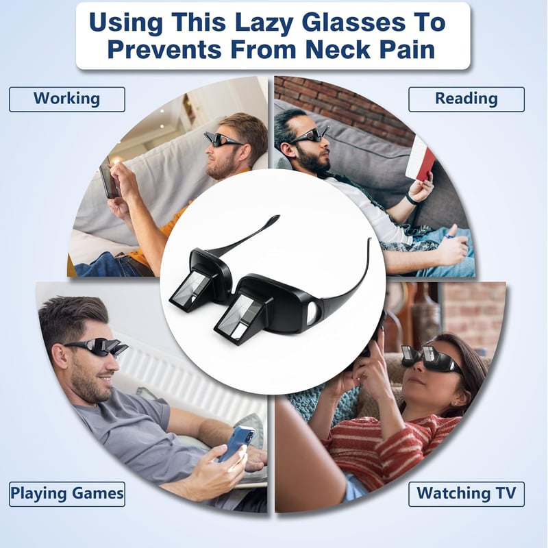 Horizontal Reading Glasses for Bedridden - 90° Vision Prism