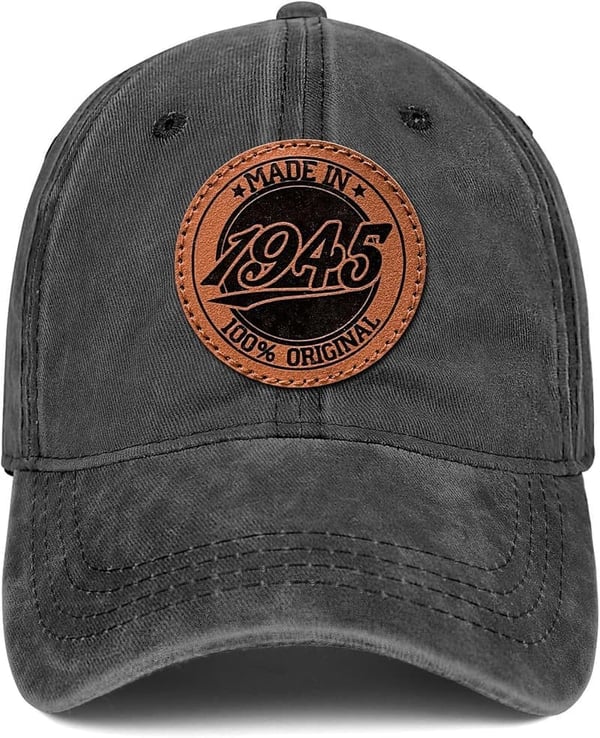 80th Birthday Vintage Cotton Baseball Cap for Him/Her