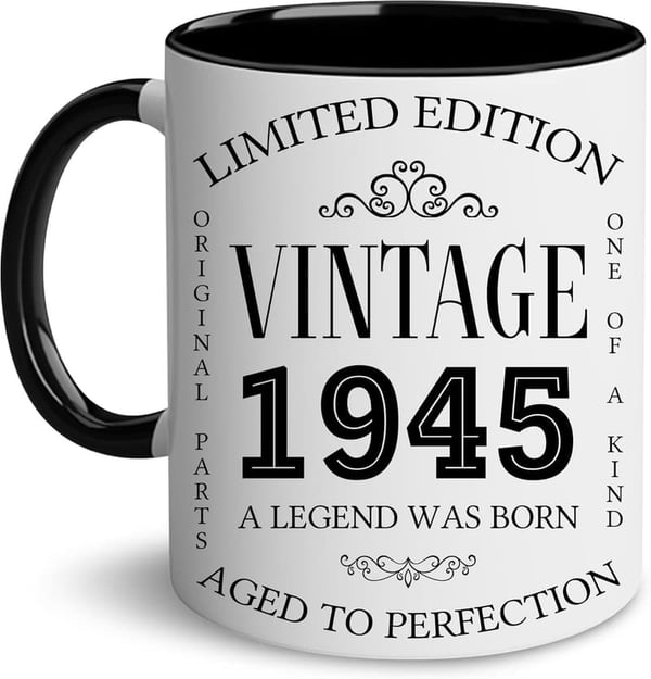 80th Birthday Vintage Coffee Mug for Men and Women