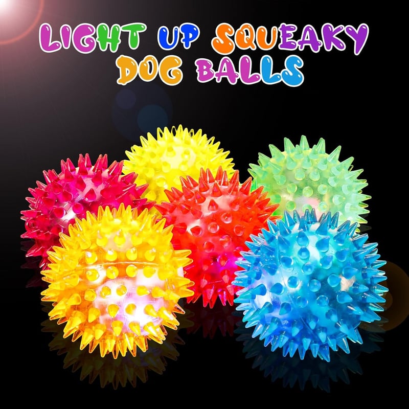 Interactive Glow-in-the-Dark Dog Chew Toy Set - 6 Pieces