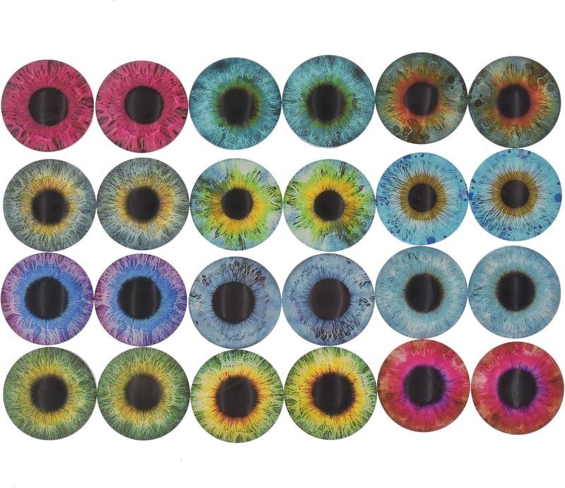 Glow-in-the-Dark 20mm Glass Cabochons for DIY Crafts (10 Pairs)