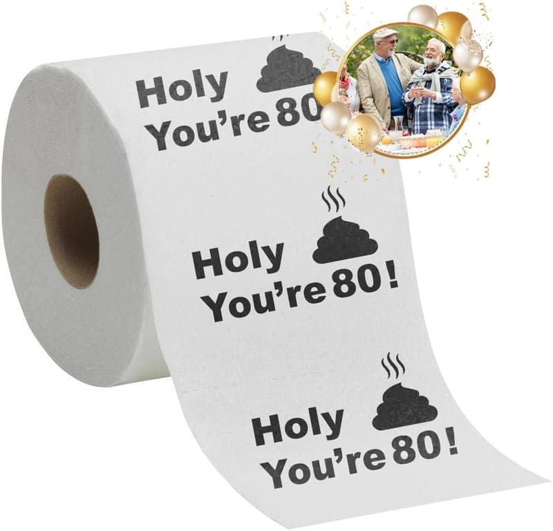 80th Birthday Funny Toilet Paper – Eco-Friendly, Ultra Soft