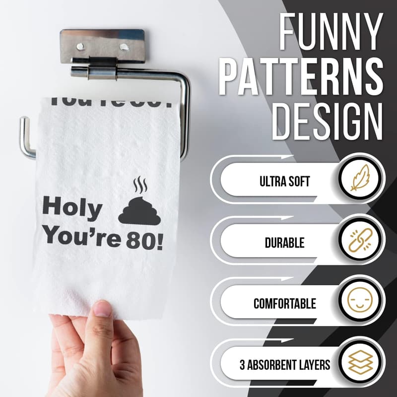 80th Birthday Funny Toilet Paper – Eco-Friendly, Ultra Soft