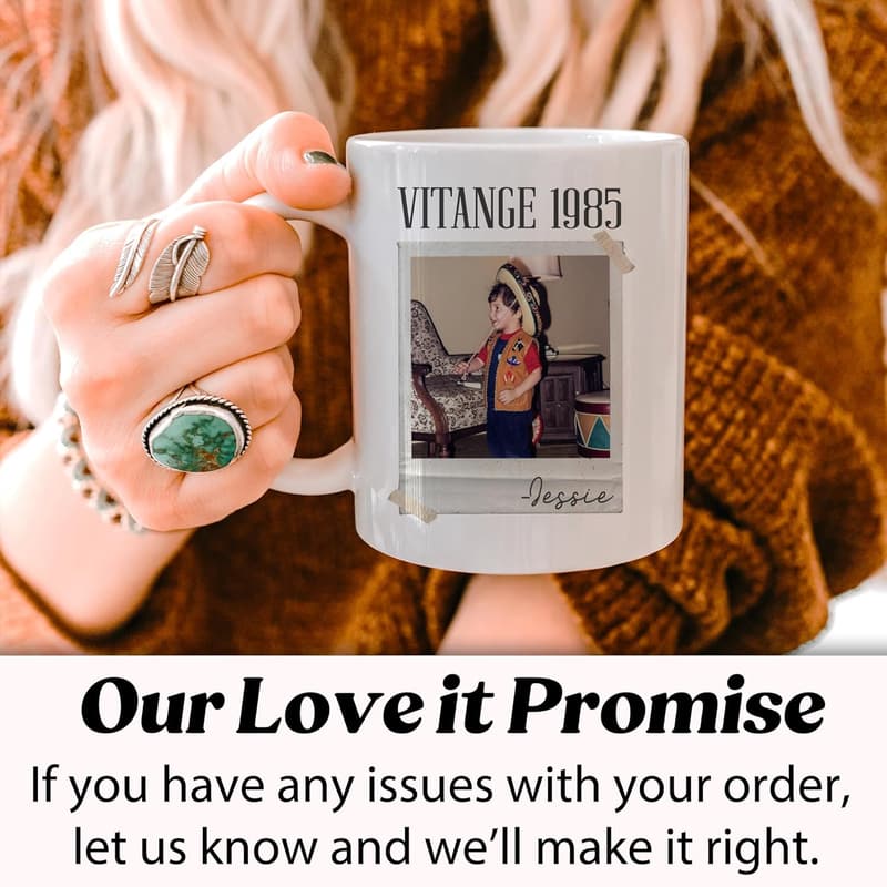 30th Birthday Vintage Mug - Custom Photo Gift for Friends