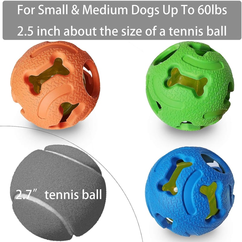 Interactive Light-Up Chew Balls for Pets, 3-Pack