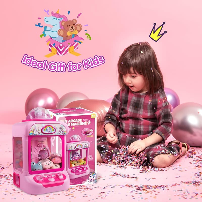 Unicorn Claw Machine Toy with 20 Plush Prize Dispensers