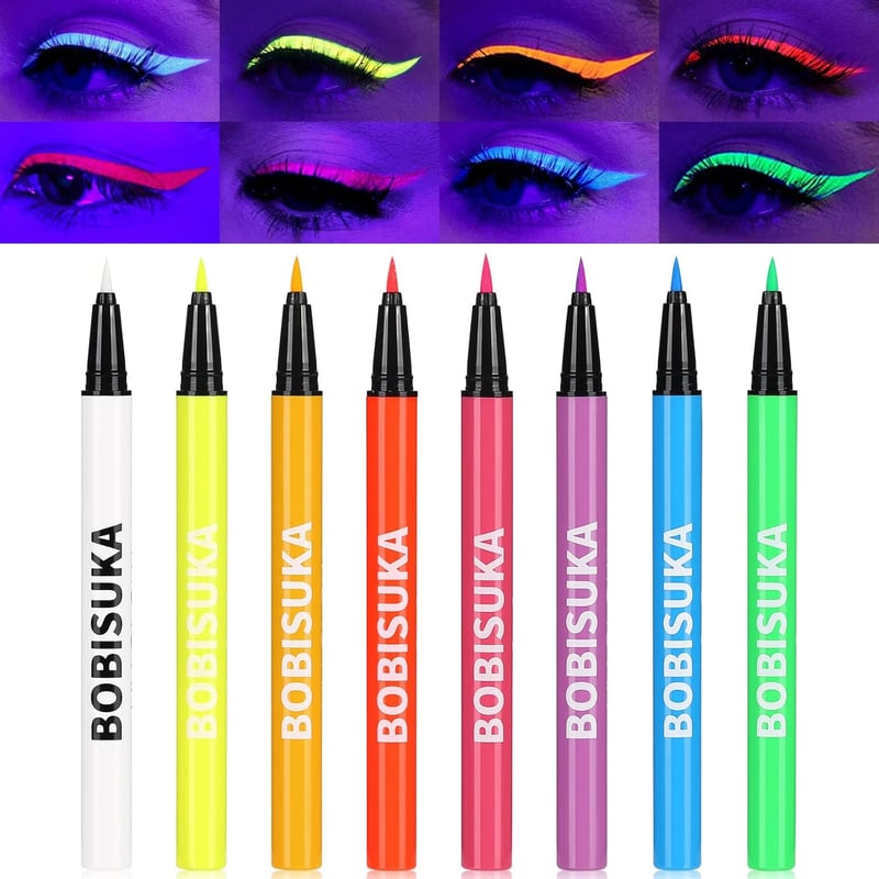 Colorful Matte UV Neon Liquid Eyeliner Set - 8 Waterproof Pens
