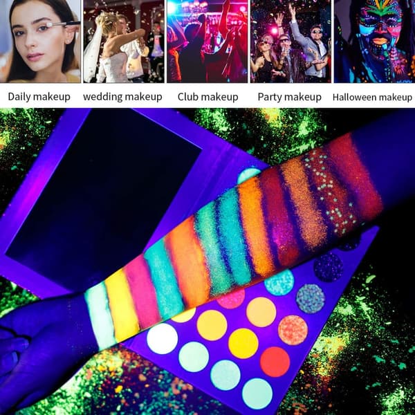 Glow-in-the-Dark Neon Eyeshadow Palette for Halloween Makeup