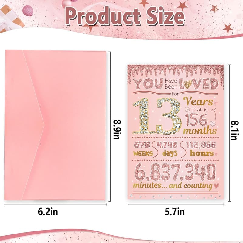 13th Birthday Card for Girls - Sweet Designs for Daughters & Niece