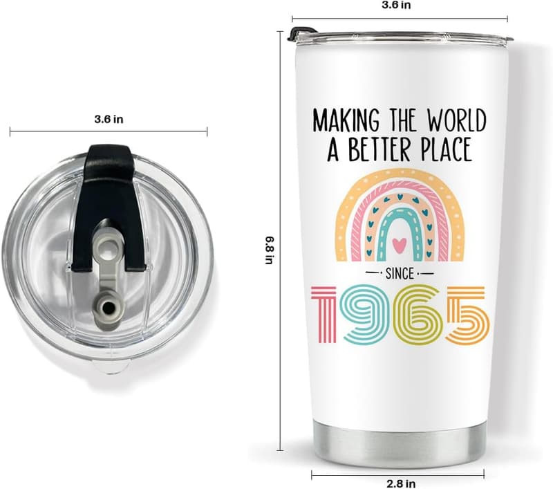 60th Birthday Tumblers for Women - 20 oz Stainless Steel