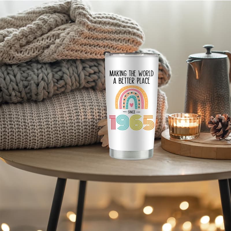 60th Birthday Tumblers for Women - 20 oz Stainless Steel