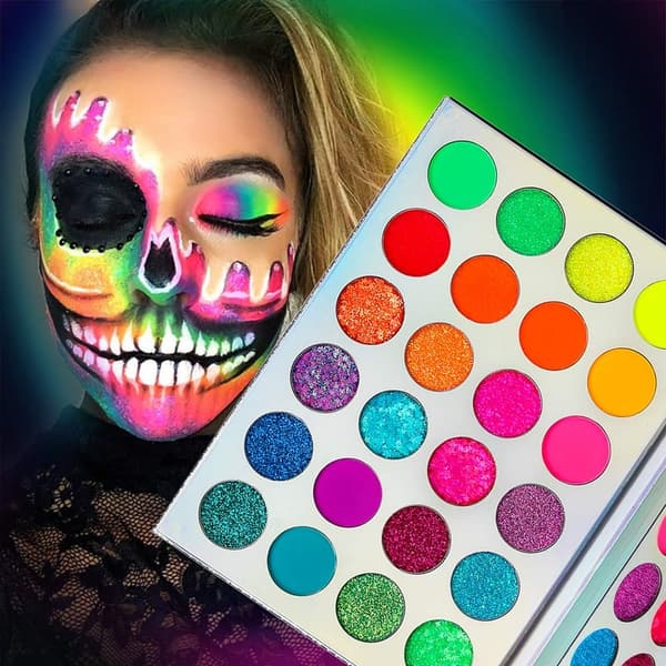Neon Glow in the Dark Eyeshadow Palette - Highly Pigmented UV Set