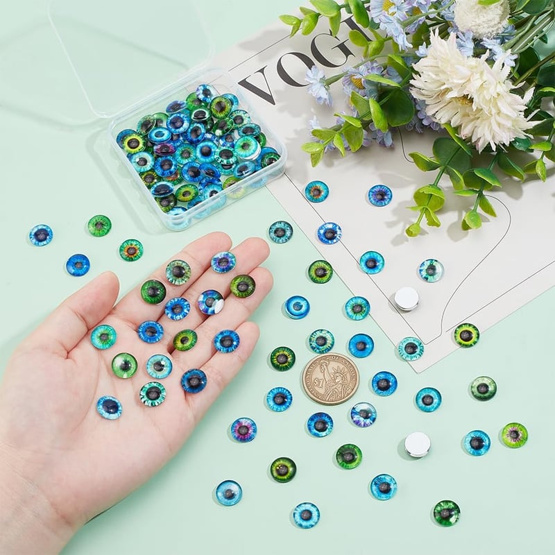Luminous Animal Eye Glass Cabochons - 100PCS for Jewelry Making
