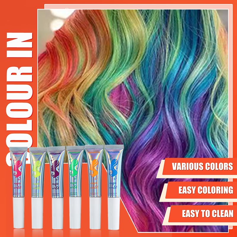 Glow-in-the-Dark Neon Hair Dye Set for Parties - 3 Colors