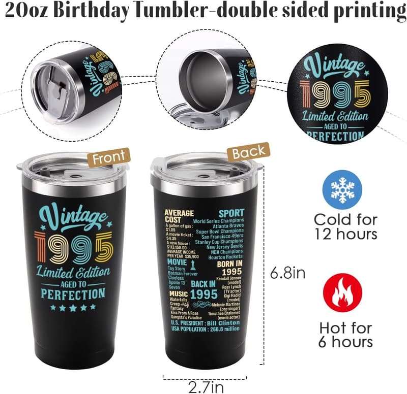 30th Birthday Tumbler Cup Gift for Men and Women