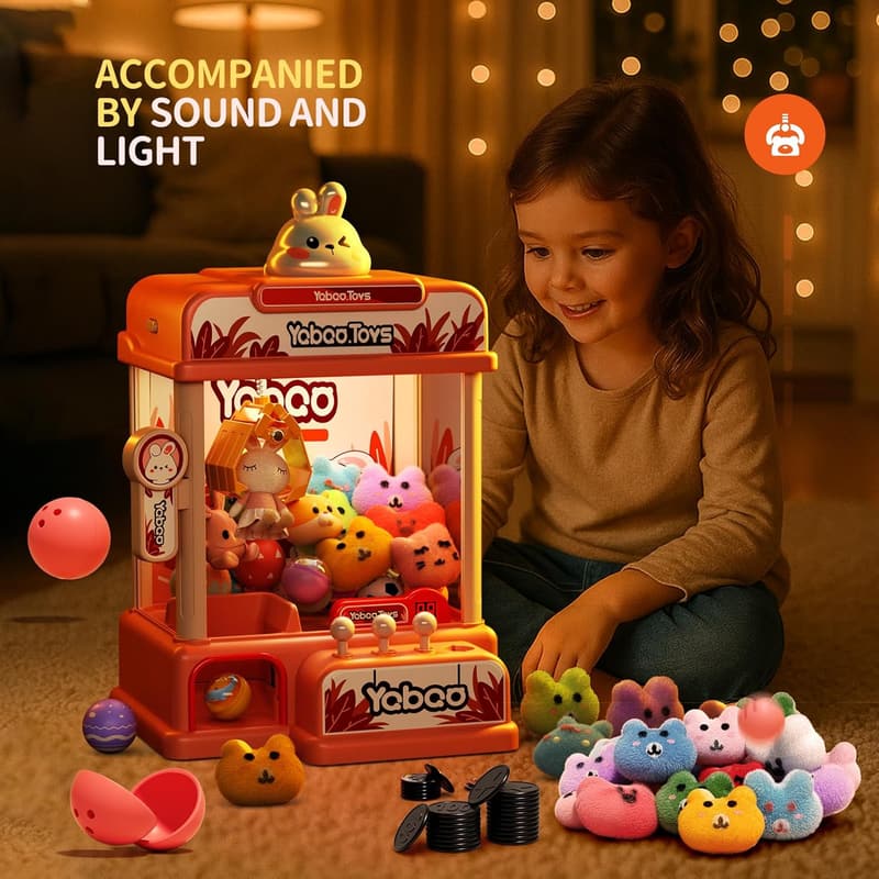 Claw Machine Toy with Sound & Light for Girls Ages 3-8