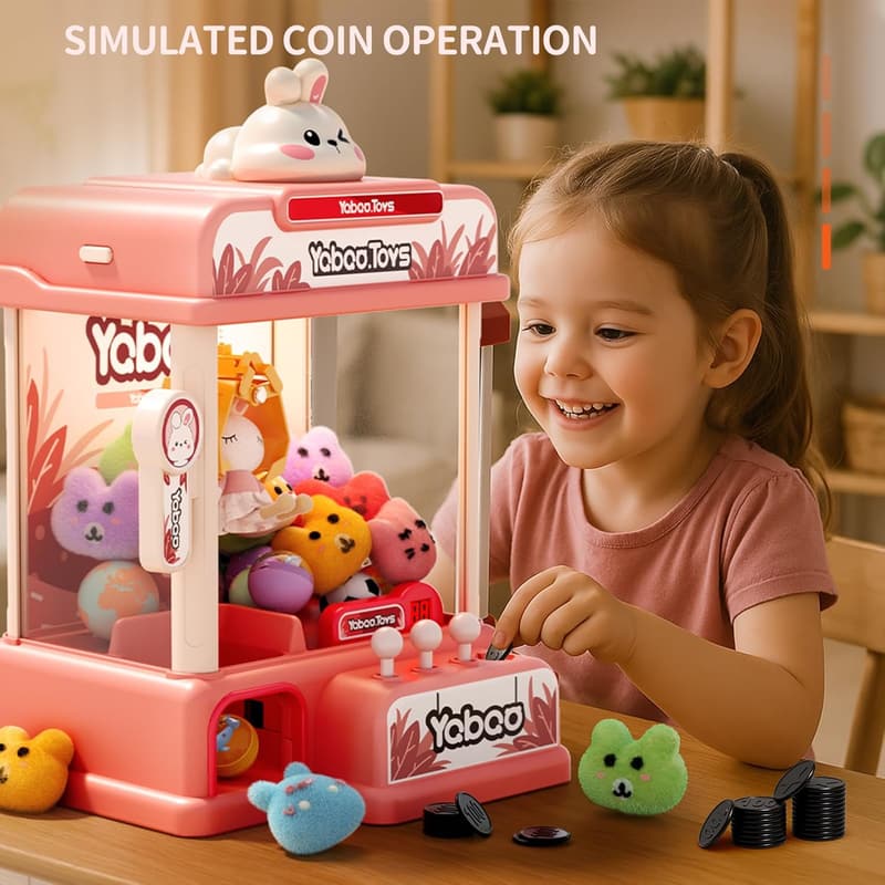 Claw Machine Toy with Sound & Light for Girls Ages 3-8