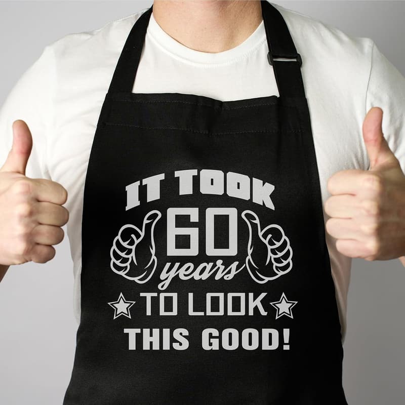 Birthday Apron Gift for Men - Kitchen Chef Apron with 2 Pockets