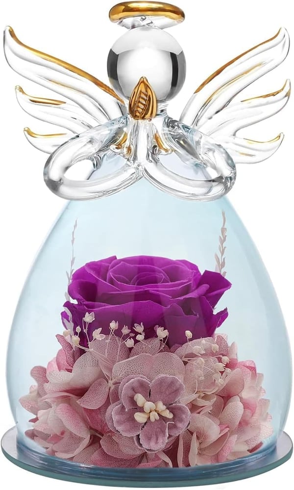 Graduation Gift: Preserved Rose in Glass Angel for Women