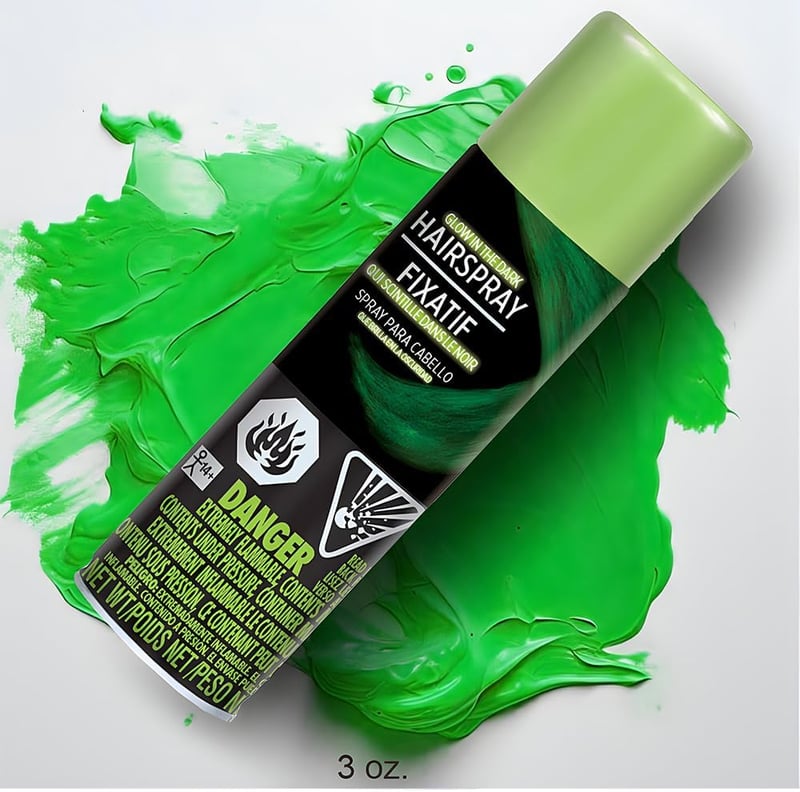 Glow-in-the-Dark Hair Spray - 3 oz. Hypo-Allergenic Party Accessory