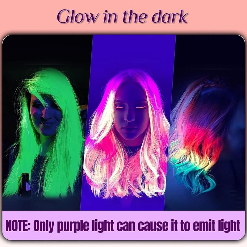 Neon Hair Chalk Comb Set - Washable Temporary Color for Girls