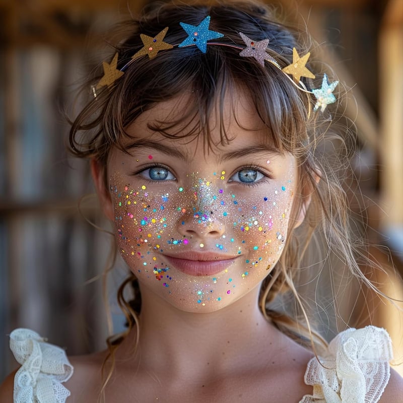 Hair Glitter & Glow UV Color Kit for Kids - 3 Glitters, Brush, Comb