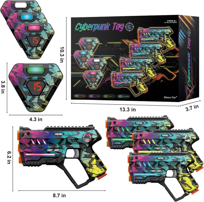 Laser Tag Set of 4 - Fun Indoor & Outdoor Game for Kids 8+