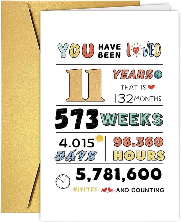 11th Birthday Card for Kids - Fun Design for Son/Daughter