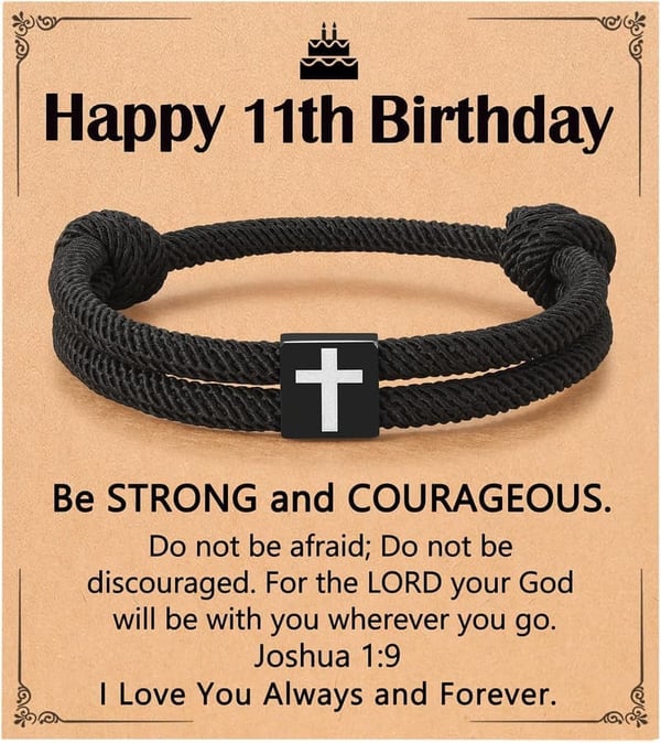 8th-16th Birthday Cross Bracelet Gift for Him