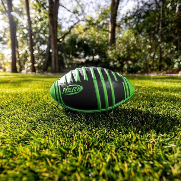 All-Weather Nerf Foam Football with Easy-Grip Design - Green