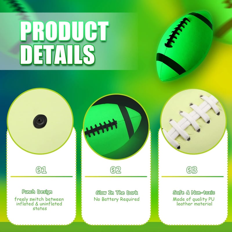 Glow in The Dark Football - Light Up Youth Sports Ball for Kids