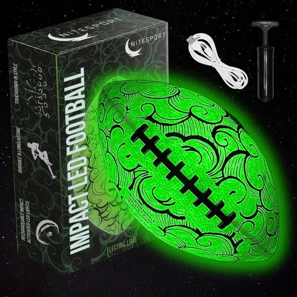 LED Rechargeable Glow-in-the-Dark Football for Kids & Teens
