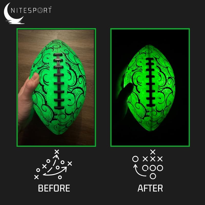 LED Rechargeable Glow-in-the-Dark Football for Kids & Teens