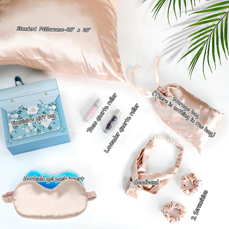 Teen Girl Birthday Gift Set: Satin Pillowcase & Eye Mask