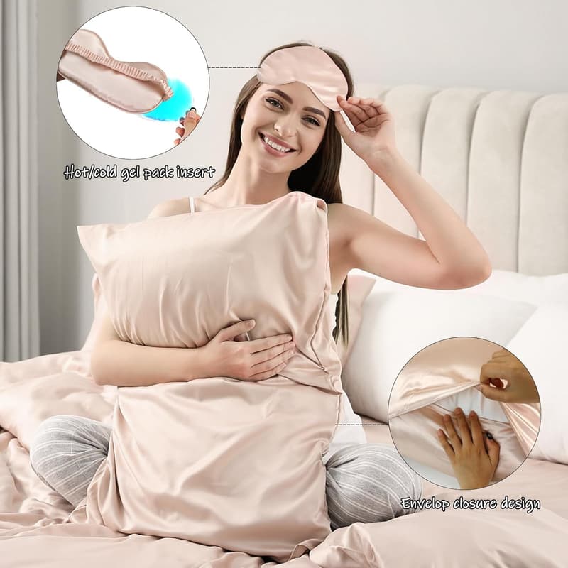 Teen Girl Birthday Gift Set: Satin Pillowcase & Eye Mask