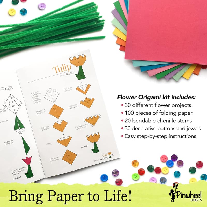 Multicolor Origami Paper Kit - 150 Pcs Craft for Kids & Teens
