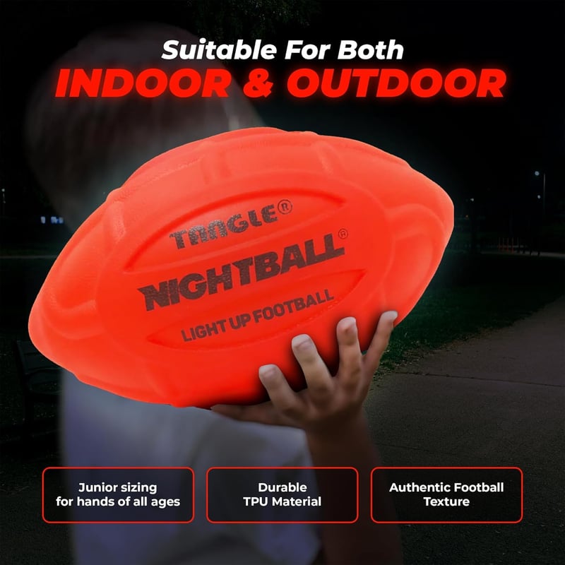 Glow in the Dark Football for Kids Aged 8-15 - Great Gift Idea