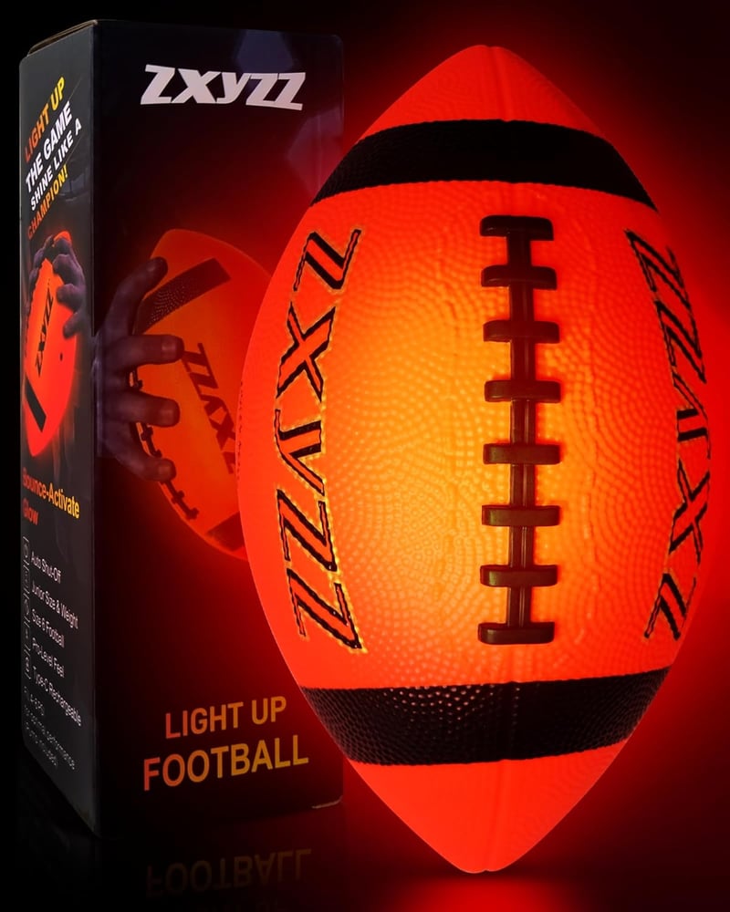 Glow-in-the-Dark Rechargeable Football for Boys Ages 6-15