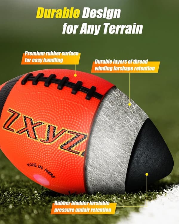 Glow-in-the-Dark Rechargeable Football for Boys Ages 6-15