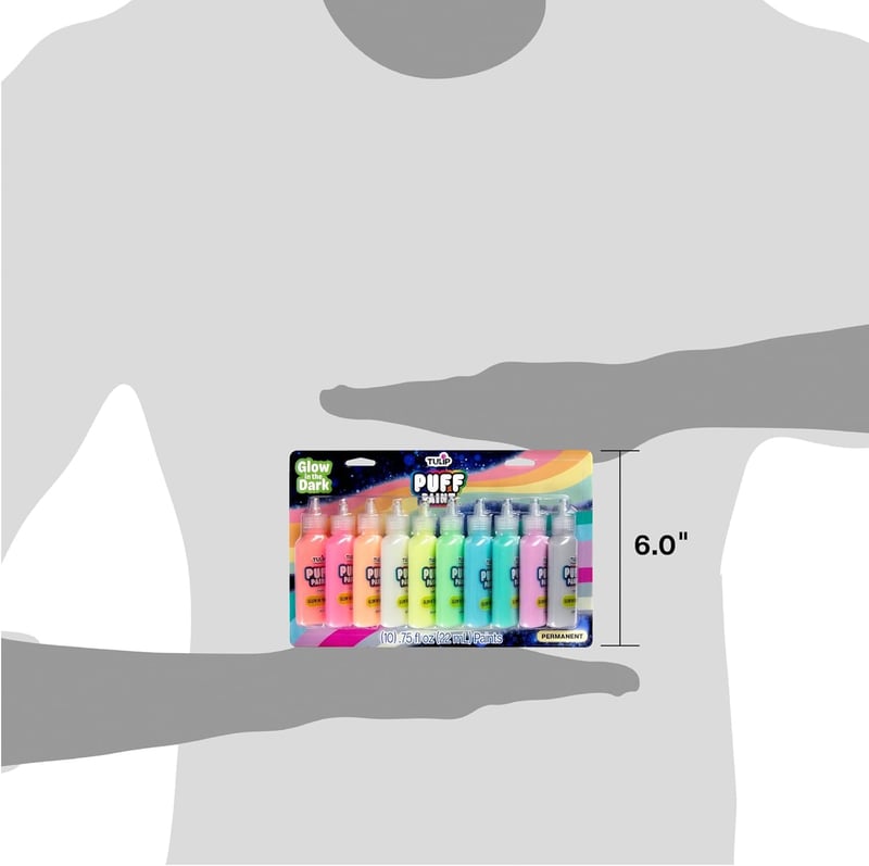 Glow-in-the-Dark Tulip Puff Paint 10-Pack - Premium Nontoxic Craft